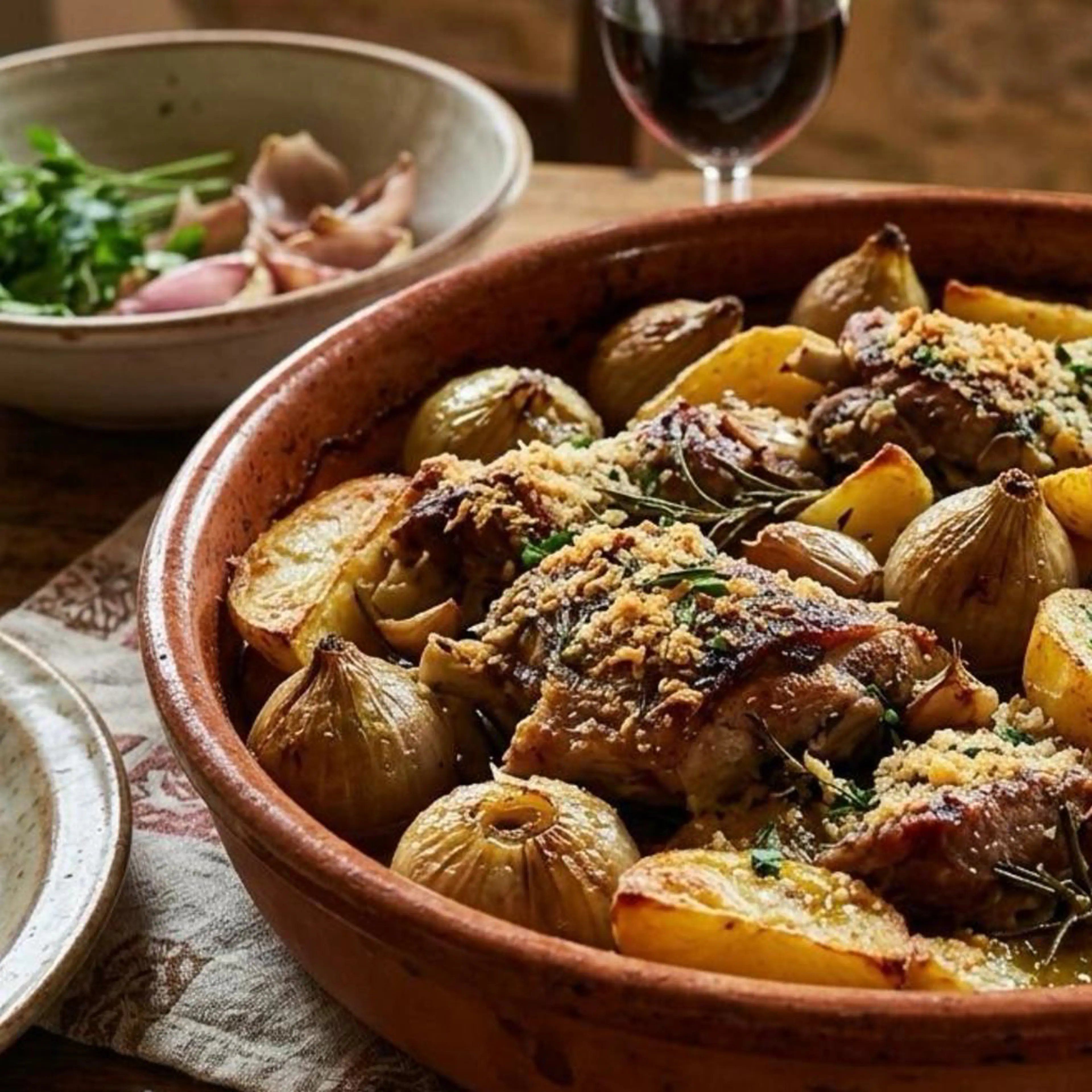 Patatesli ve lampasciunili kuzu