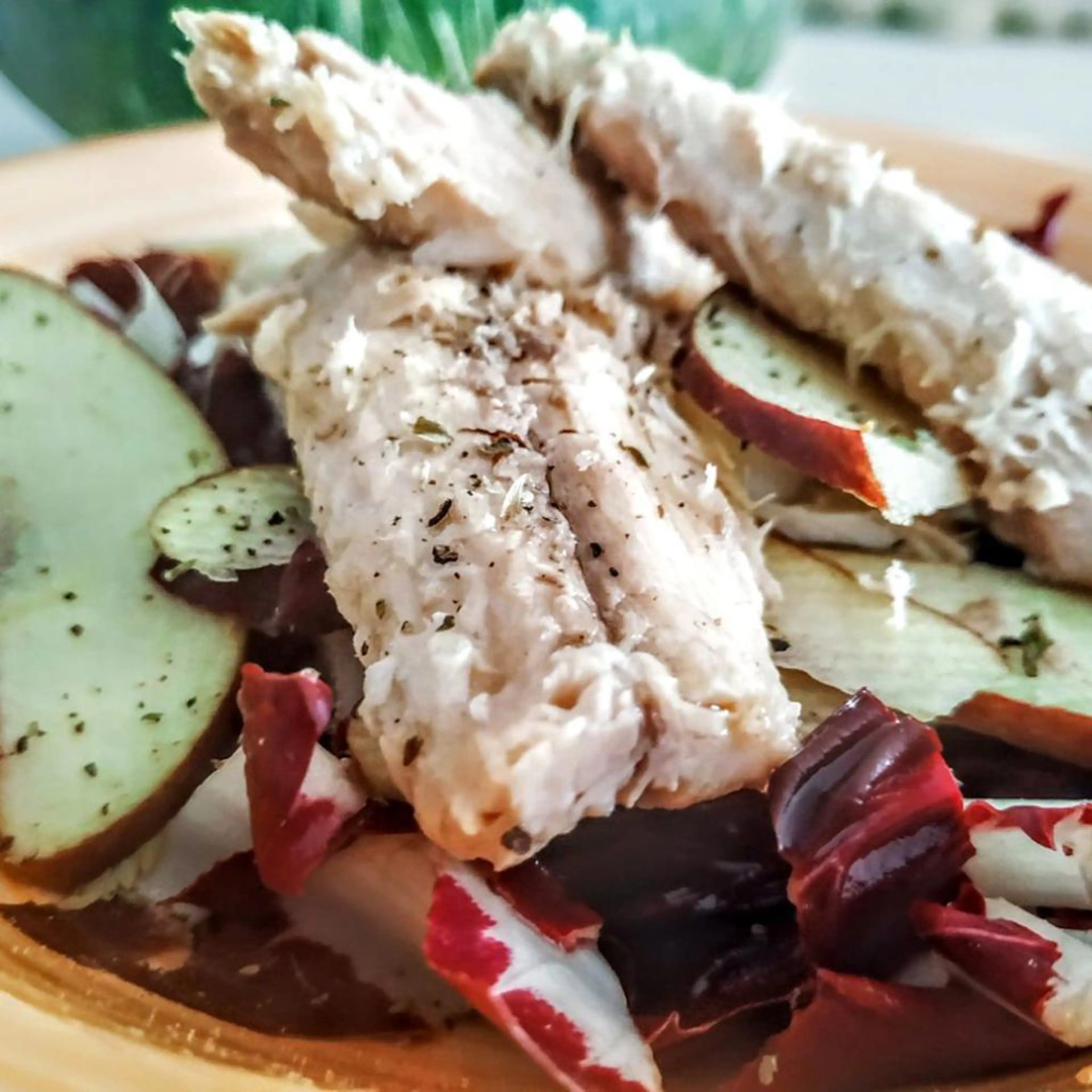 Mackerel, radicchio and red apple salad