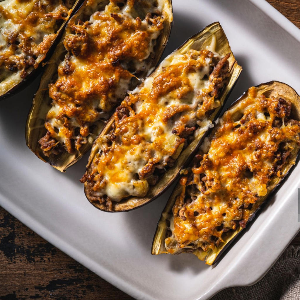 Aubergines farcies "en portefeuille"