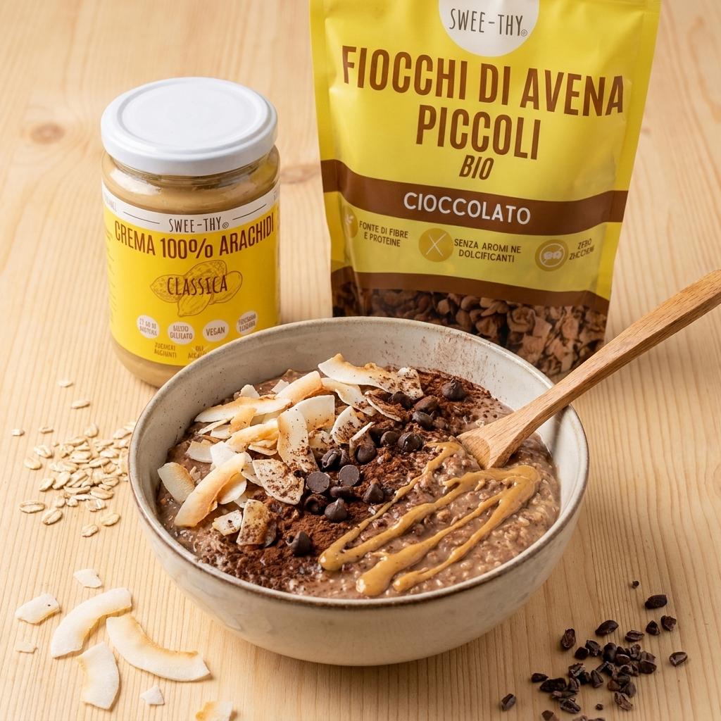 Porridge caldo “bounty” cacao e cocco