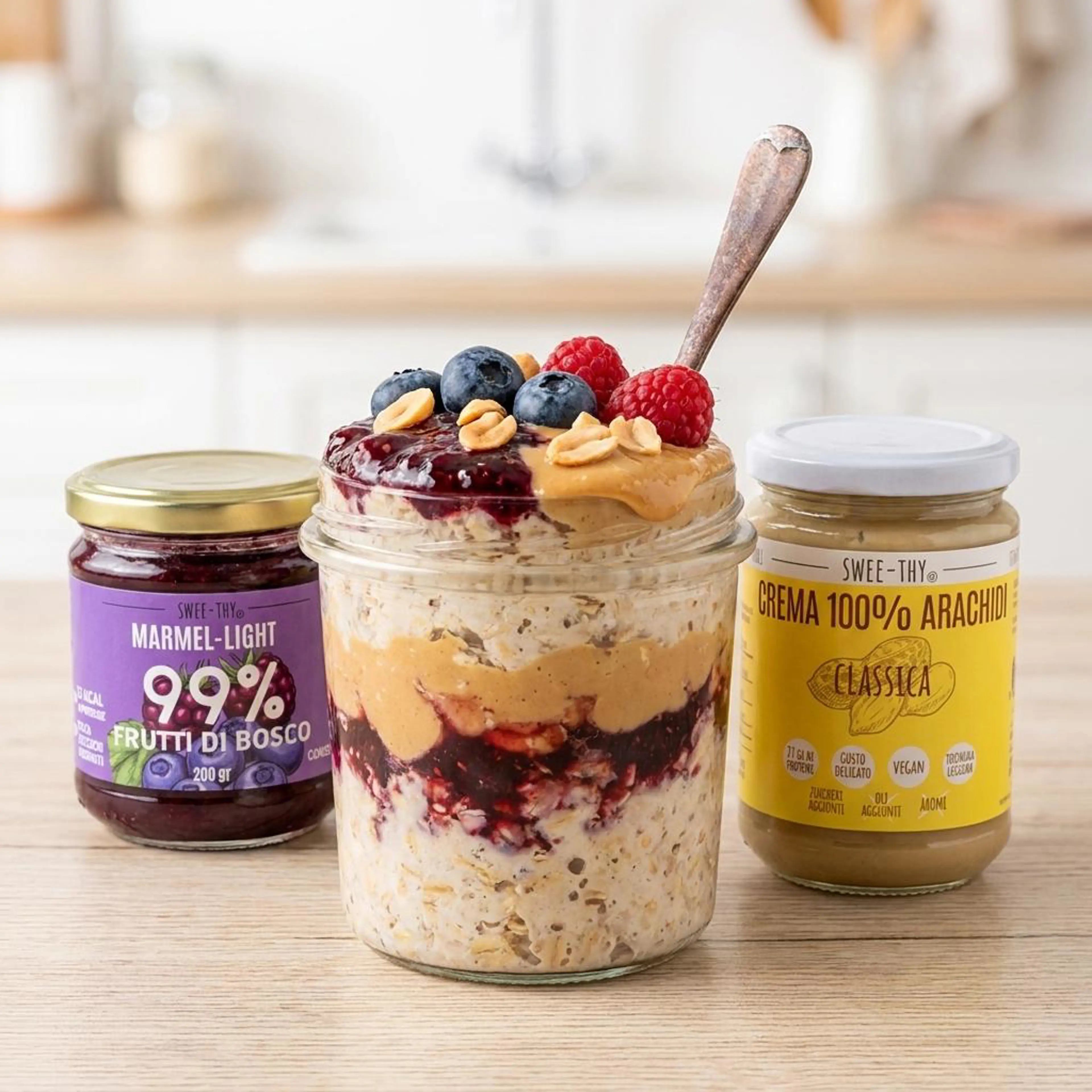 Overnight oats PB&J protein (super creamy)