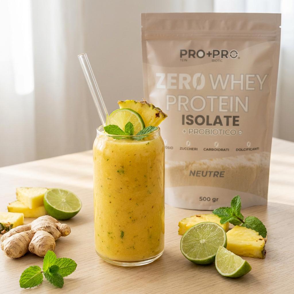 Frullato proteico tropicale allo zenzero (anti-gonfiore, low fodmap)