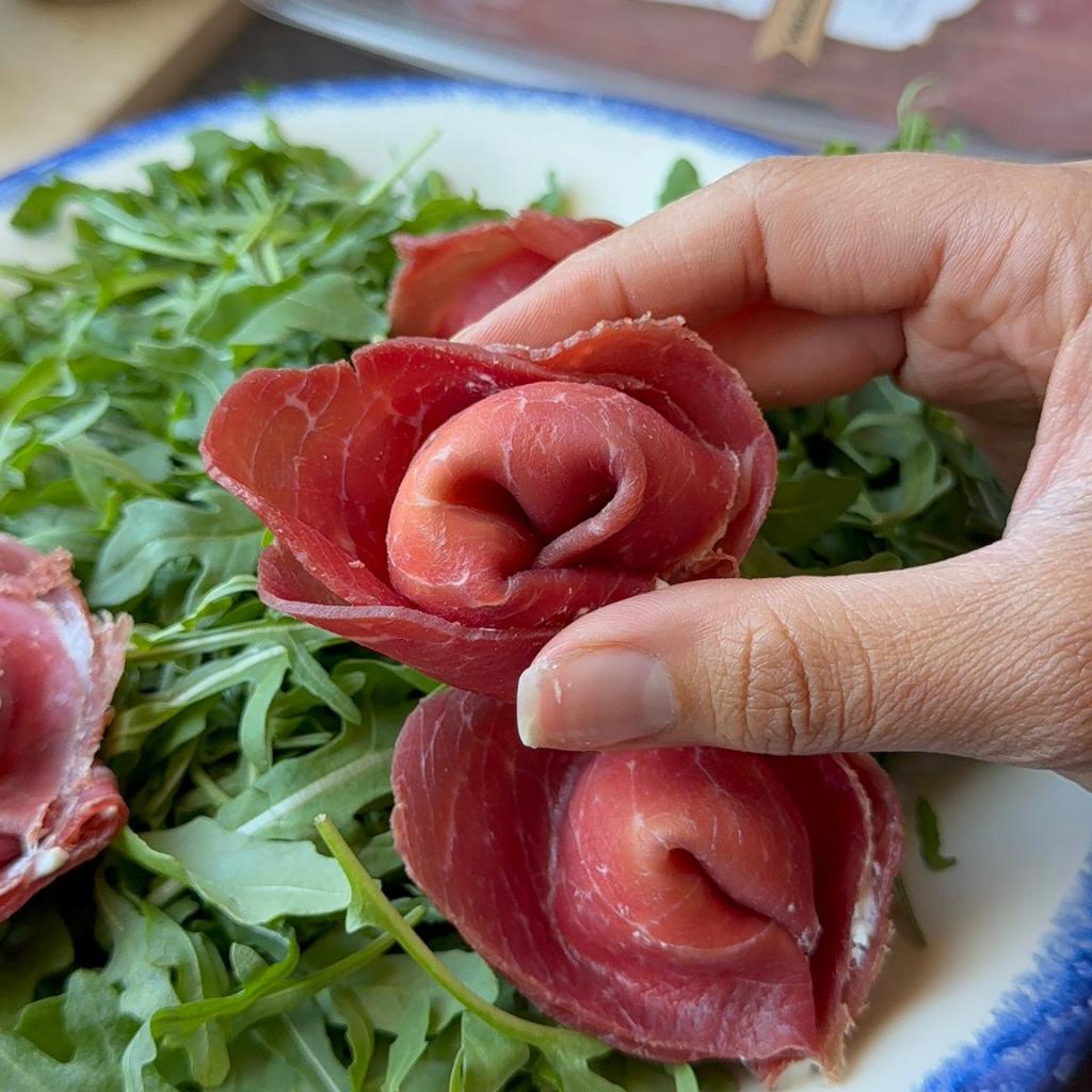 Bresaola Tortelloni with Stracciatella and Raspberry