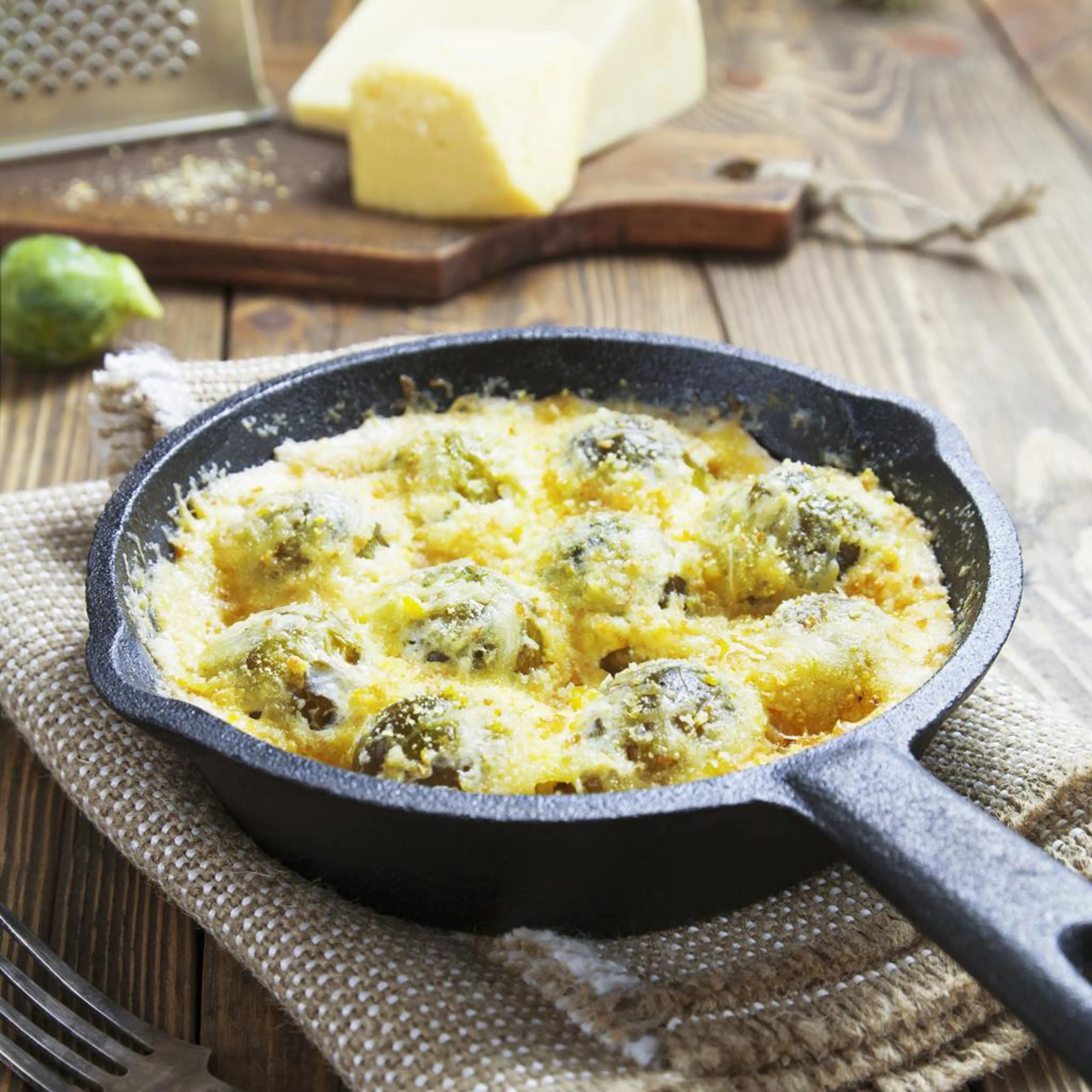 Couve-de-bruxelas gratinadas