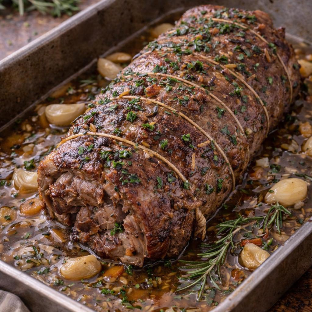 Dzik w porchetta