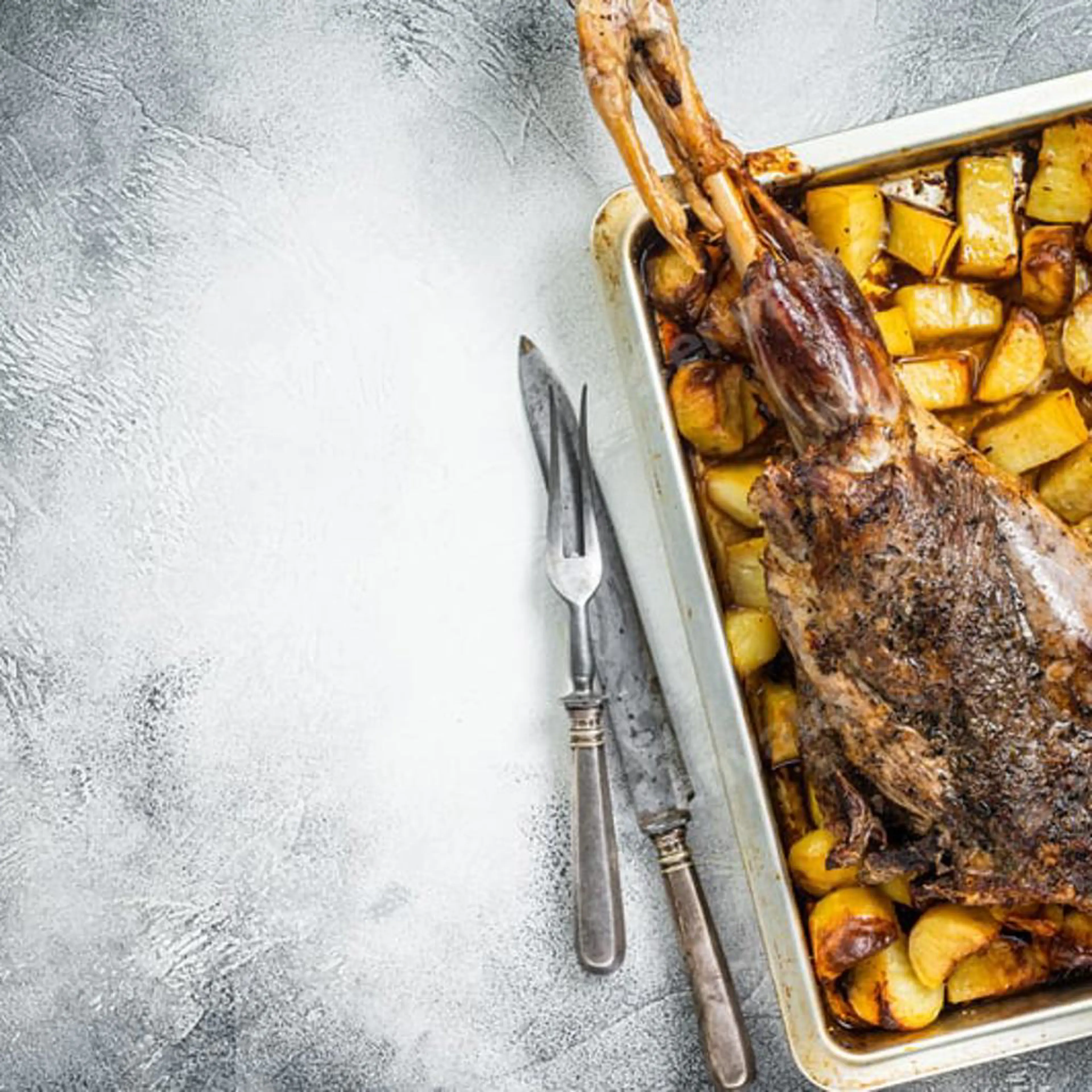 Pernil de cordeiro assado