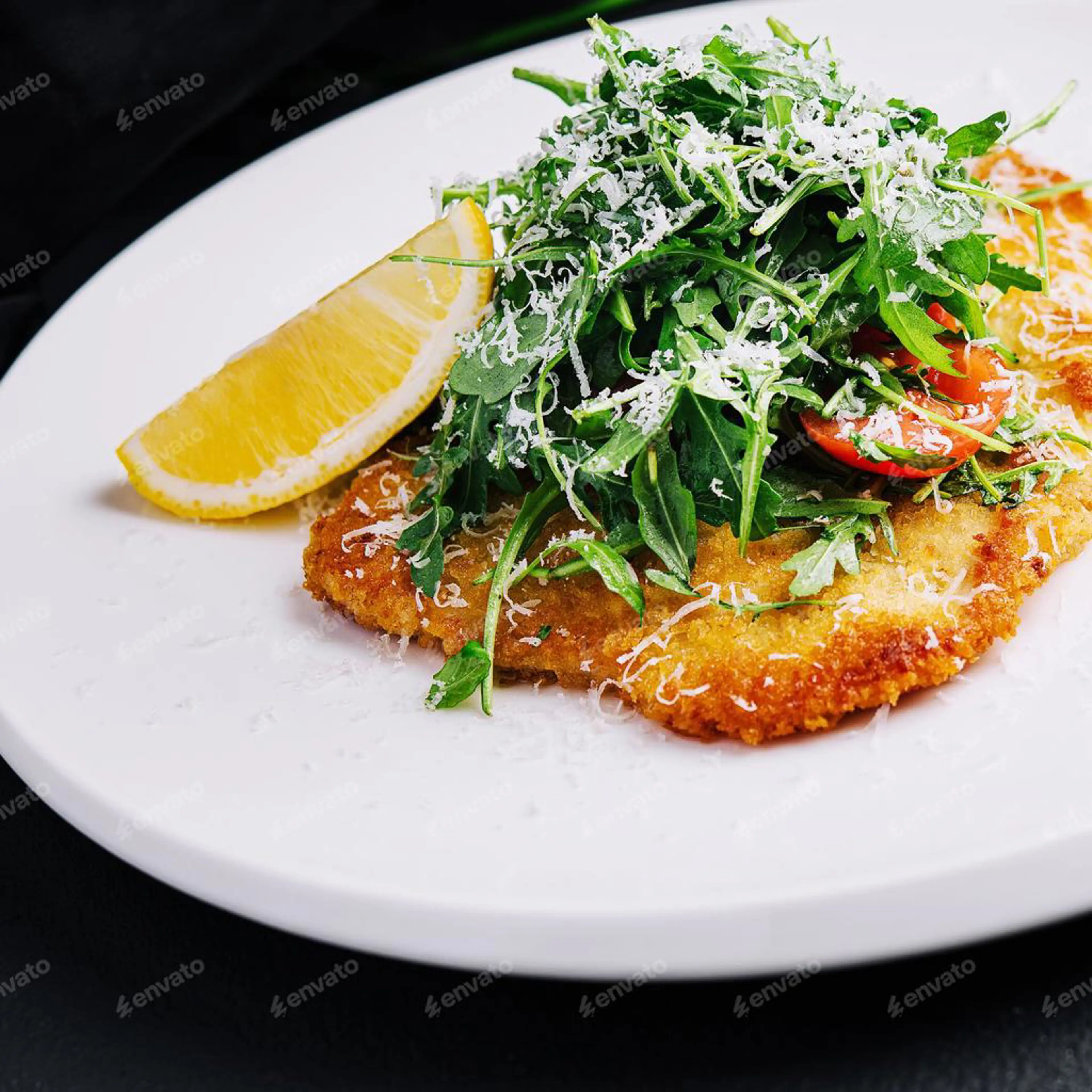 Cotolette con rucola e grana