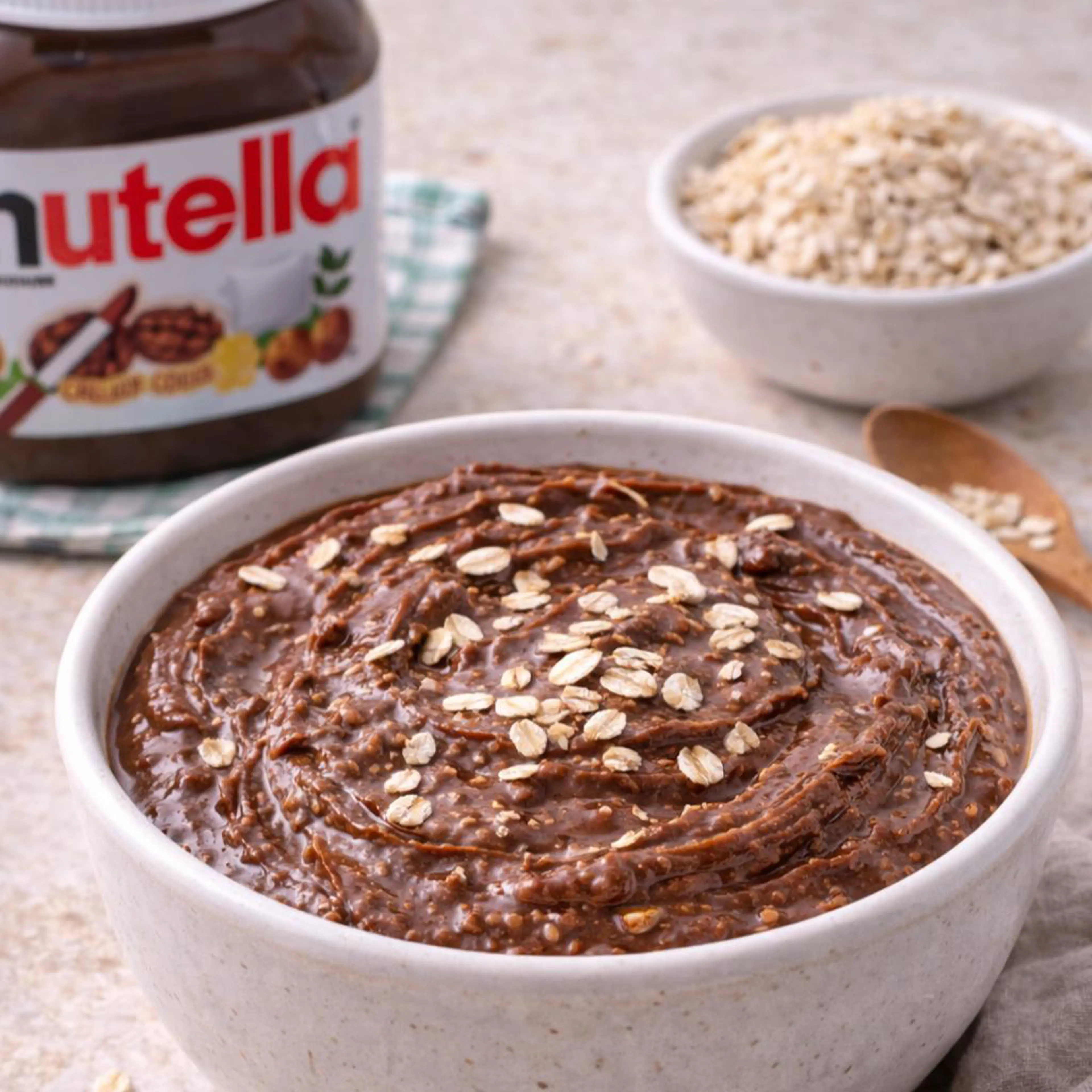 Creme de Nutella e flocos de aveia