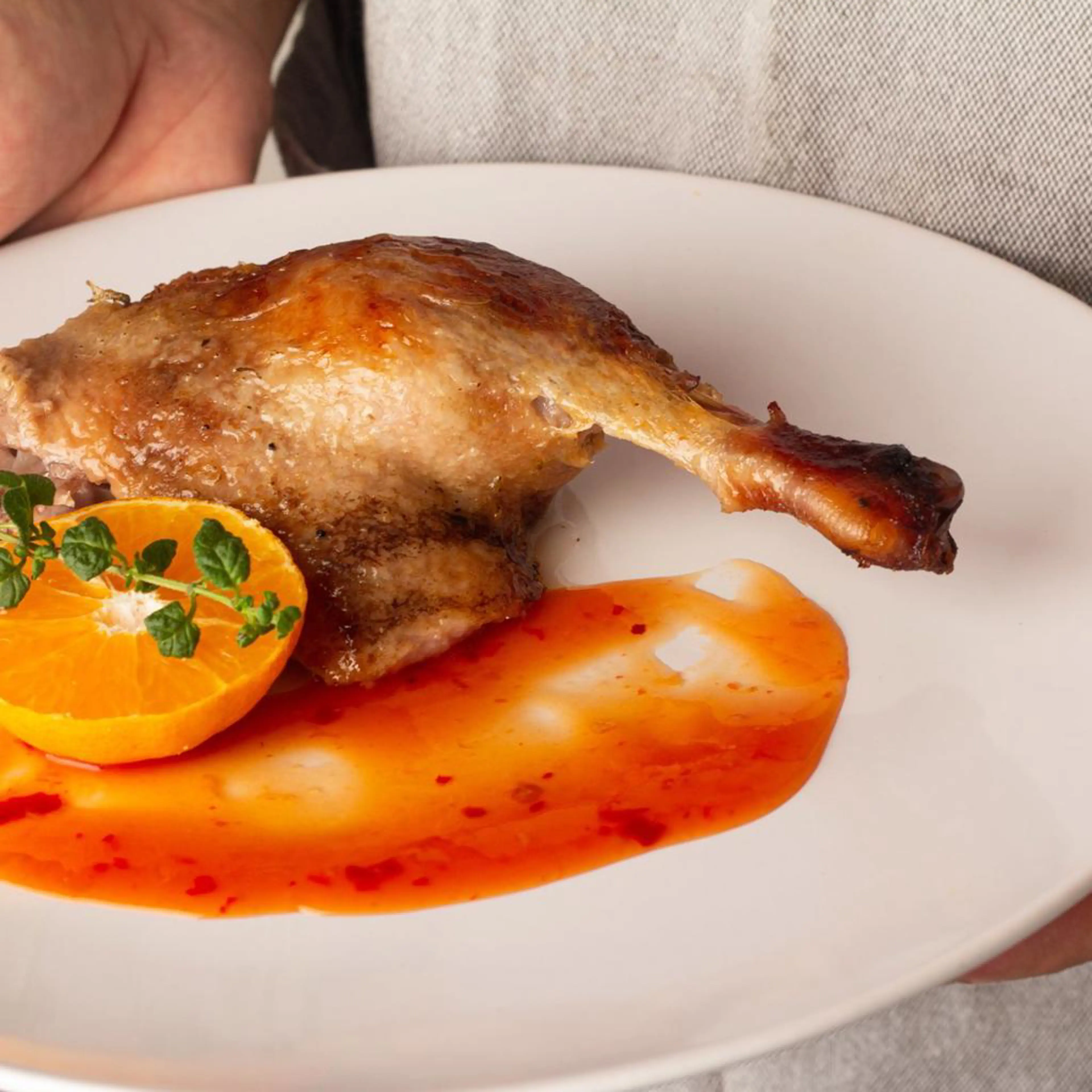 Ente mit Orangen