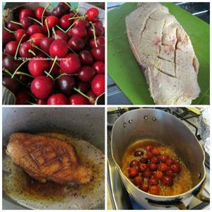 بط مع الكرز