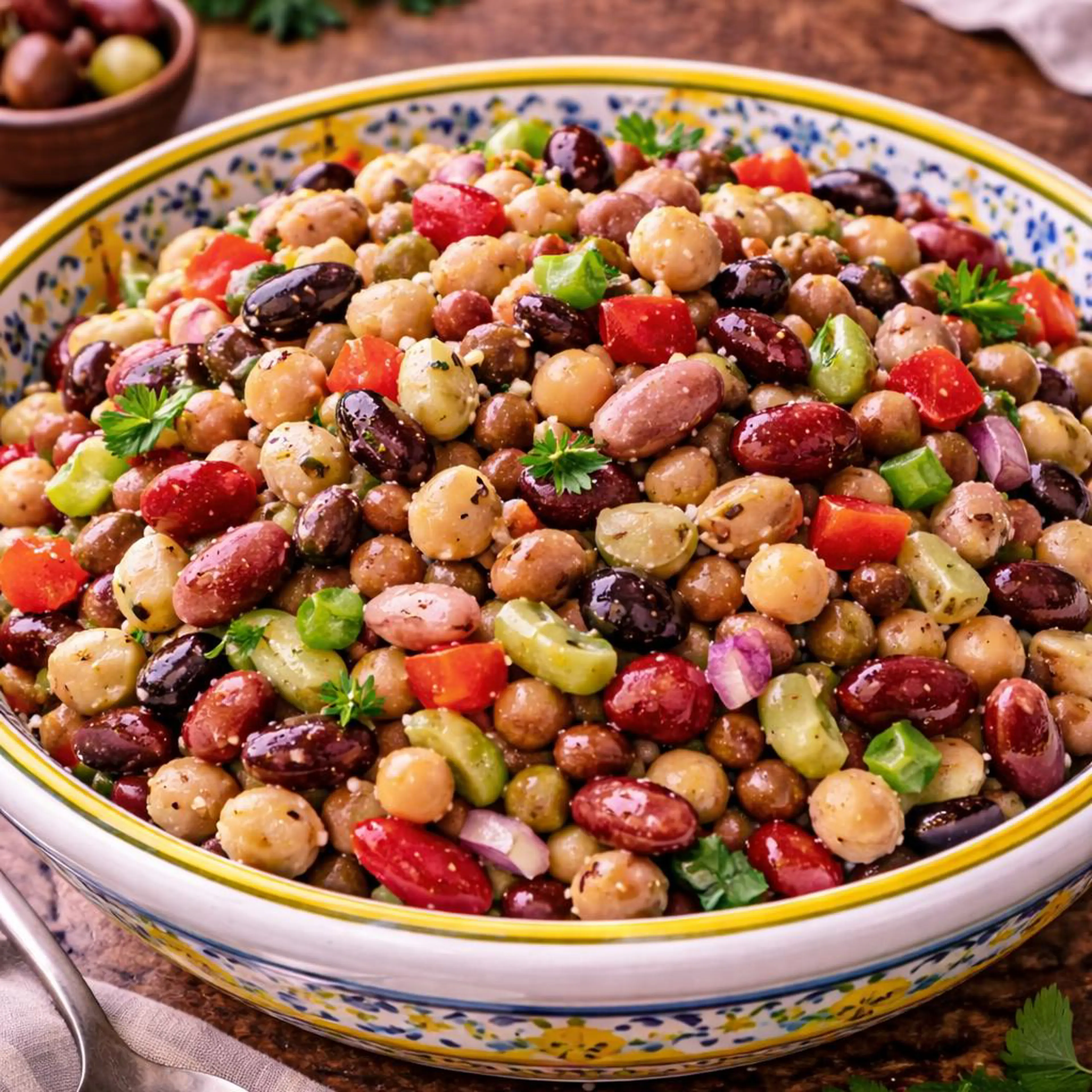 Frijoles mixtos en ensalada