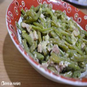 Grüne Bohnen mit Pancetta